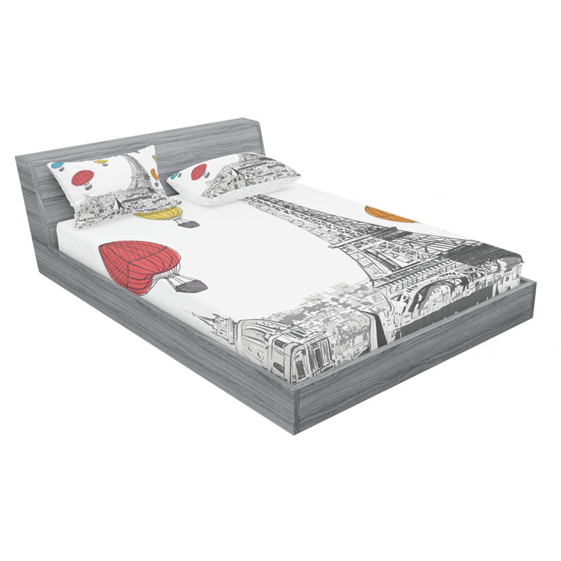 Microfiber Sheet Set, Queen Sheet Set with Fitted Sheet