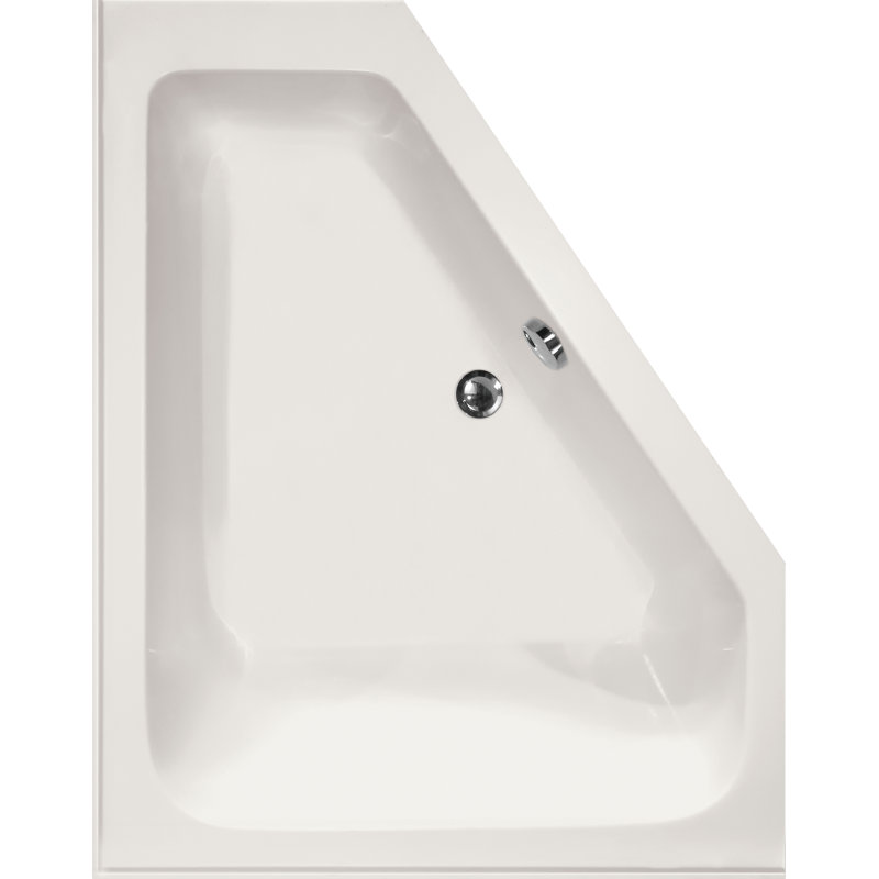 Courtney 60'' L Soaking Bathtub, White, Satin Chrome