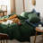 Nayoroom 3 Piece Dark Green Microfiber Duvet Cover Set-588943900