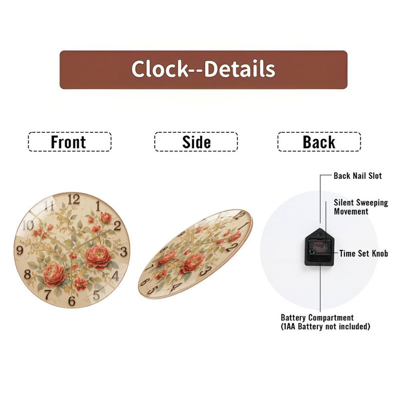 Horloge murale avec horloge murale 12 po