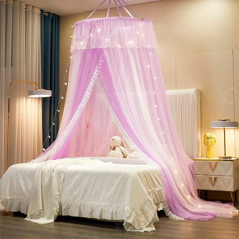 Bed Canopy, Purple/White