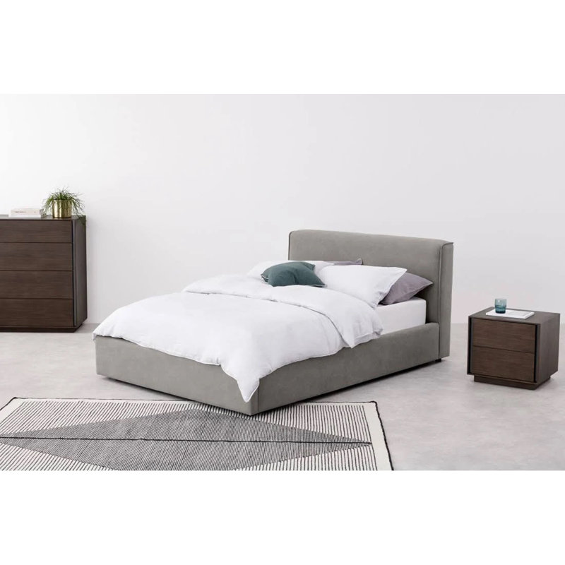 Keansburg Upholstered Ottoman Storage Bed, Kingsize (5'), Grey