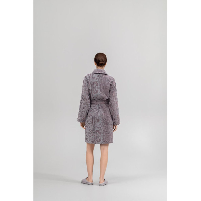 Eamon Cotton Blend Terry Cloth Girl/Woman+ Above Knee Bathrobe, S, Purple