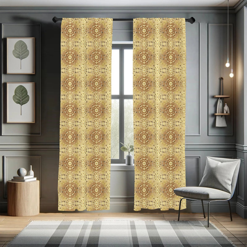 Abstract Semi-Sheer Rod Pocket Sliding Panel, 28" x 95"