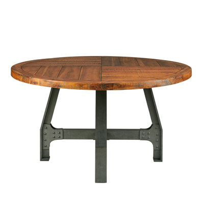 Table de salle à manger ronde Amber Wood & Graphite