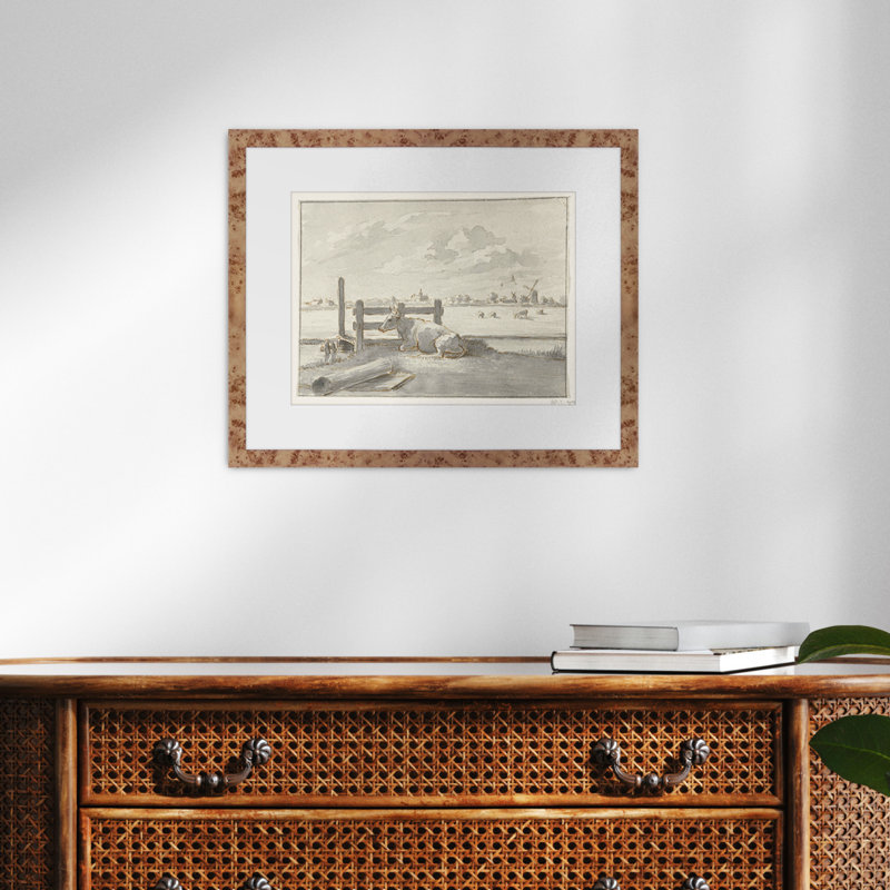 Martha Stewart Bedford Paper Wall Art, Winter Farm Scene, 24.5" x 18.5", Living Room and Bedroom Decor, Framed