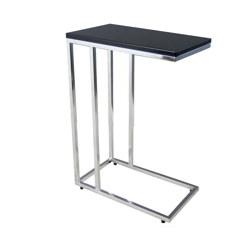Dolores C Table End Table, Black, Silver