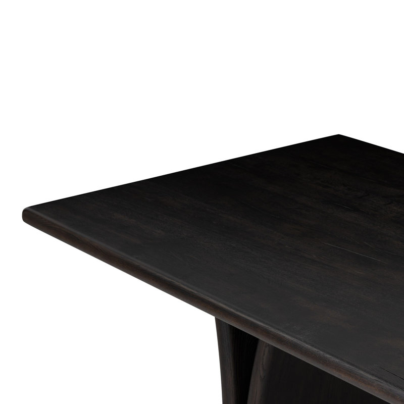 MARCON Oak Double Pedestal Dining Table, Dark Espresso Reclaimed French Oak