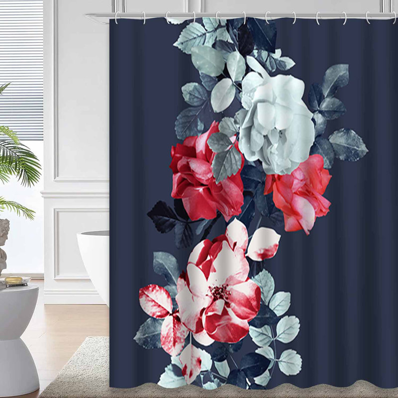 Rideau de douche Modern Flowers, L 72 po x l 84 po