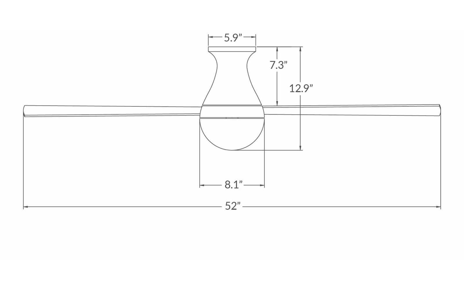52" Ceiling Fan with LED Light Kit, Wall Control with Remote Handset (2-wire), Brushed Aluminum, Aluminum