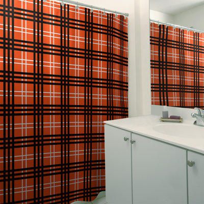 Ensemble 2 pièces de rideau de douche à carreaux Cincinnati