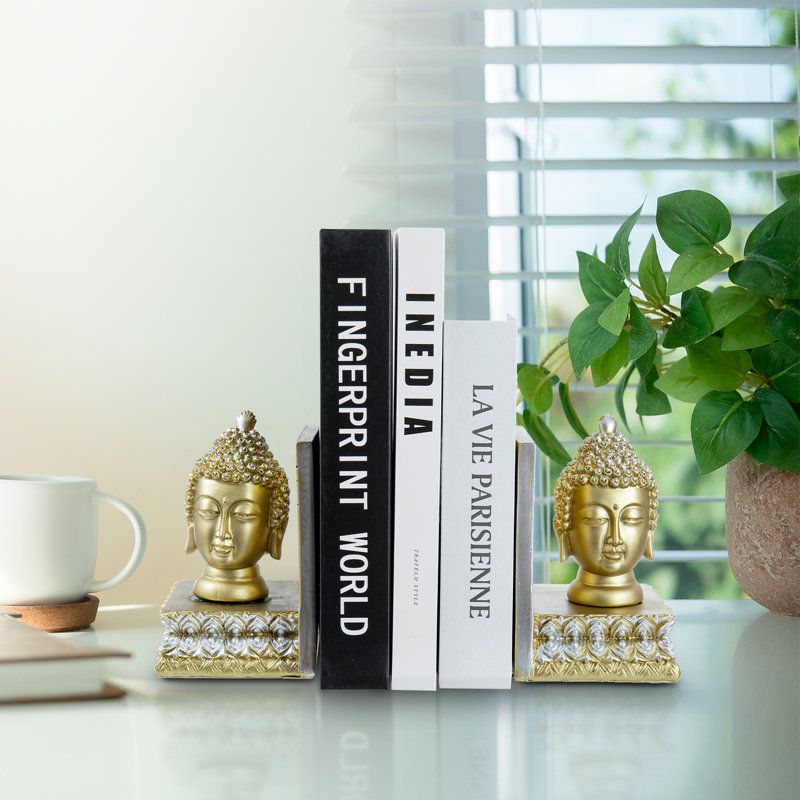 Serre-livres en résine Buddha Head