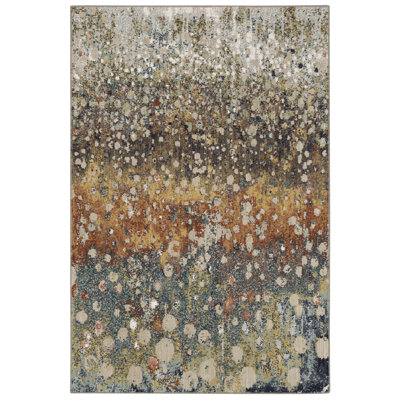Torrent Abstract Rose Gold/Gray Area Rug