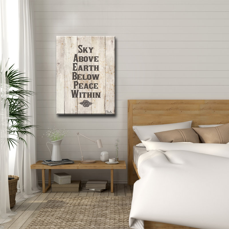 Reproduction d’art textuel sur toile tendue ciel Earth, H 40 po x l 30 po x 1,5 po