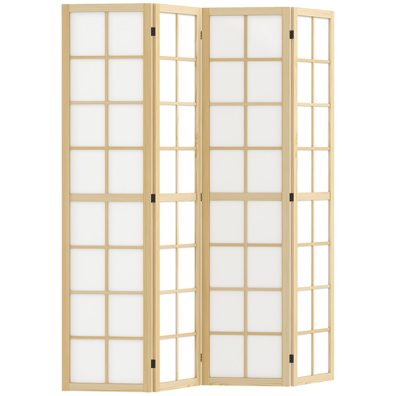HOMCOM Indoor Room Partition, 4 Panel Folding Room Divider, 160 x 170cm