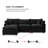 Chenille Modular L-Shaped Sectional Sofa - 3-Seater Comfy Cloud Couch Set with Movable Ottoman, DIY Combination for Living Room-1559753775-1554044524