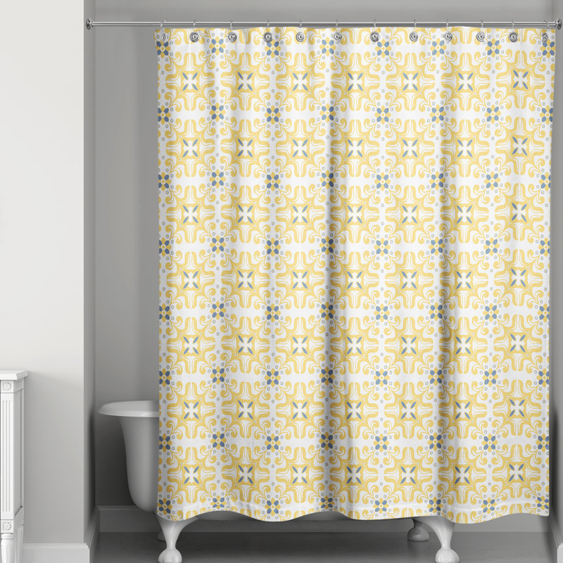 Rideau de douche Langridge, Géométrique jaune 1