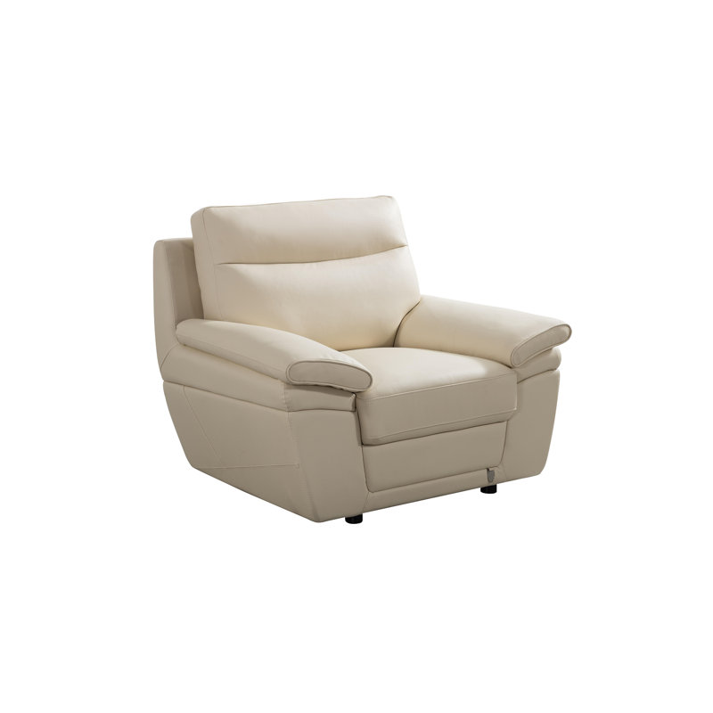 Fauteuil large Navya de 121,92 cm, Similicuir crème