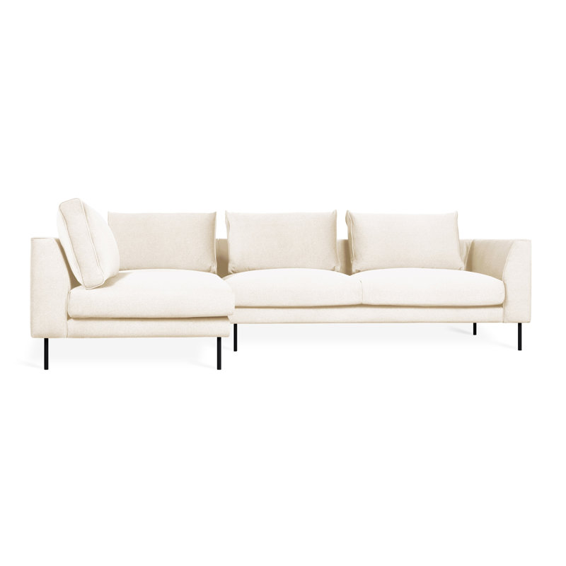 Renfrew XL Sectional, Merino Cream 100% Polyester, Left Hand Facing