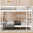 Queen White Bunk Bed, Pine And Framework, Features, No Box Spring Required, Quick Setup Bed With , Features Included, Needed,