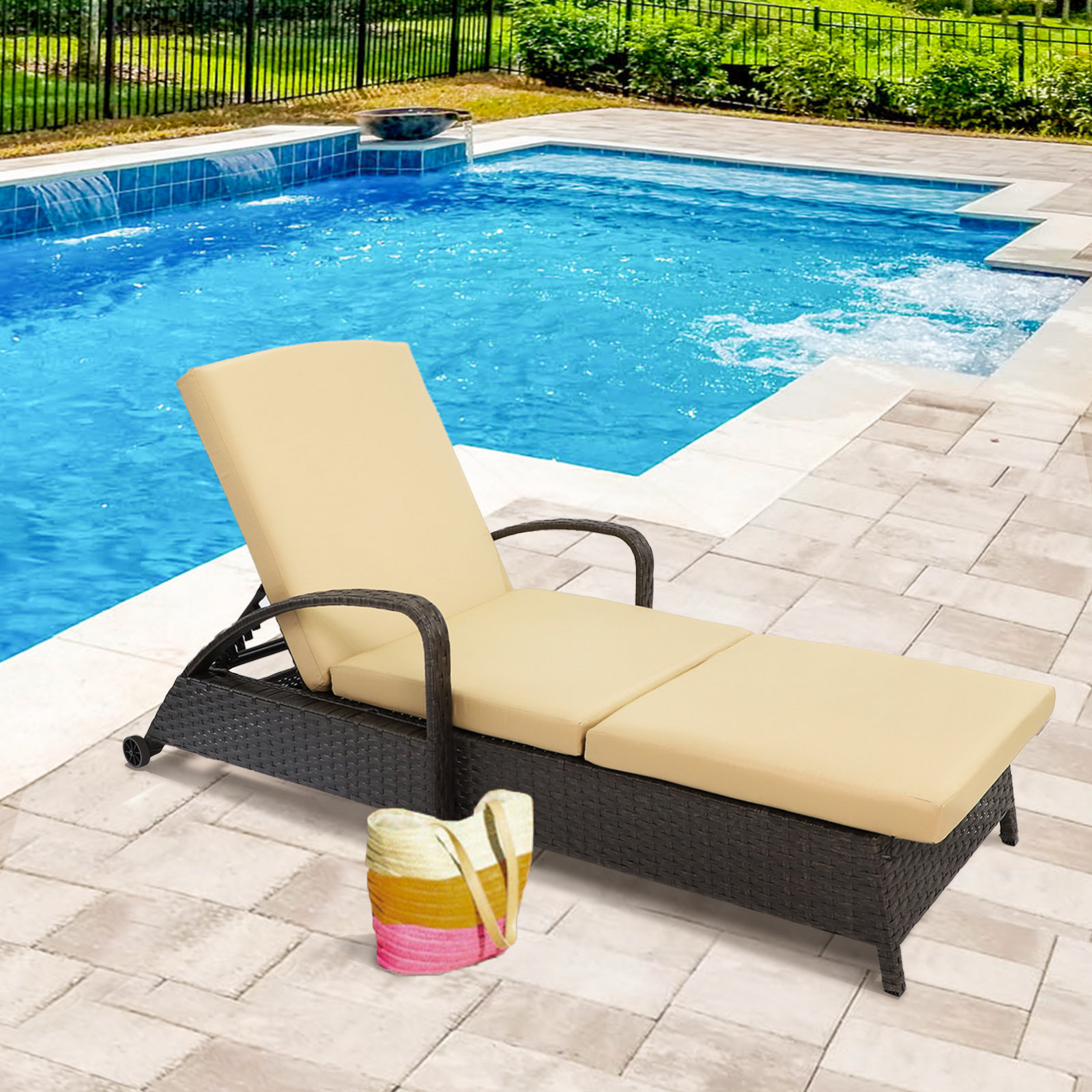 Latitude Run® Olia Outdoor Wicker Chaise Lounge | Wayfair