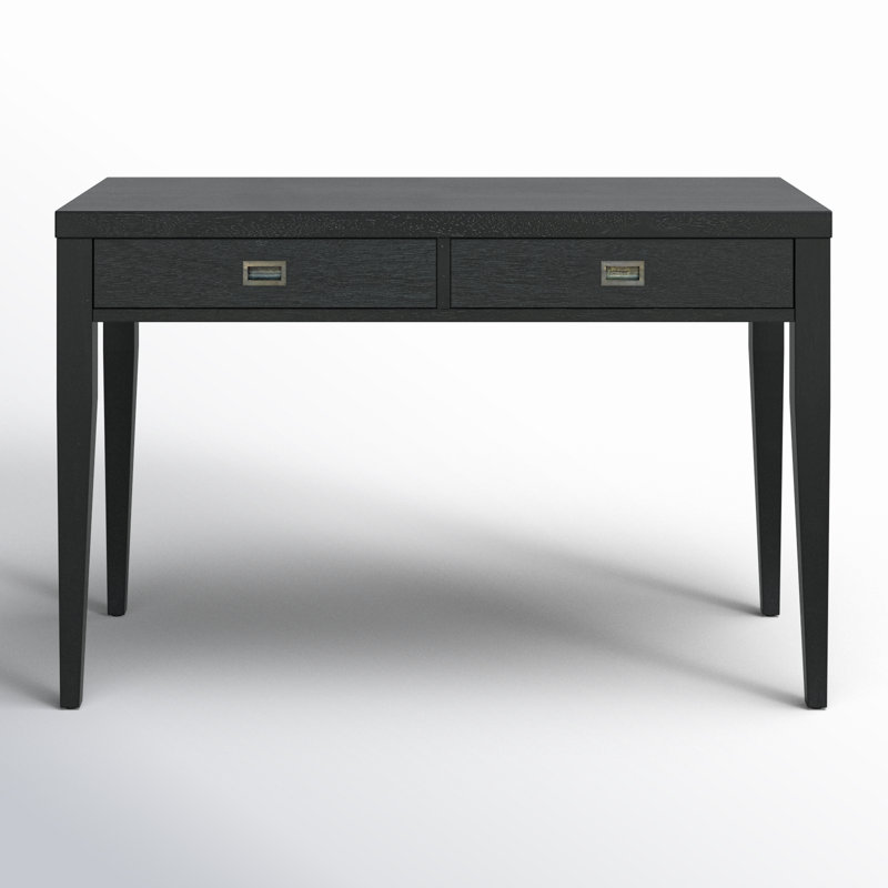 Solid Wood Base Writing Desk, Black