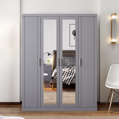 4 Door Wardrobe with Mirror