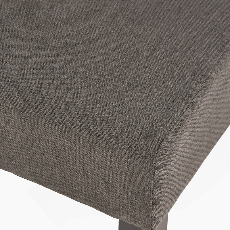 Ensemble de 2 chaises roulantes Broxton touffeté à manger KD MP2, Gris foncé, Noir