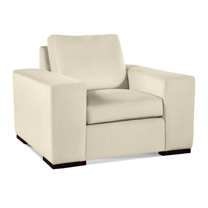 Fauteuil de 48 po de largeur Memphis, Café, Sunbrella beige à fines rayures; 6205-74