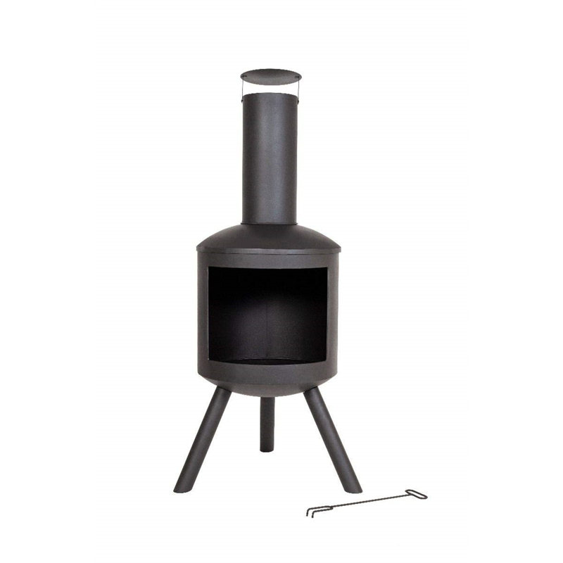 Audrik Column Steel Wood Burning Smokeless Chimnea