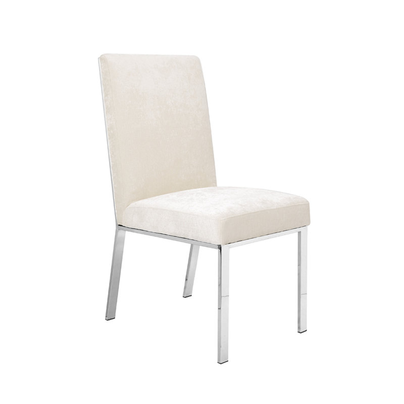 Chaise d'appoint rembourrée Kemper, Ivoire