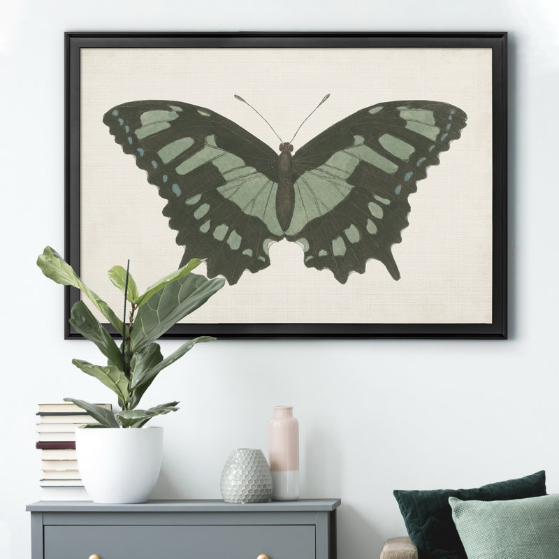 «Beautiful Butterfly II», impression sur toile encadrée, Noir, H 26,5 po x l 36,5 po x P 1,5 po