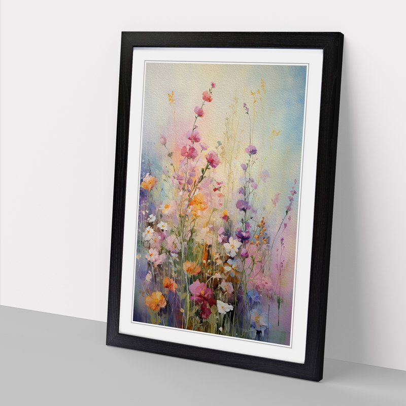 Wildflowers Impressionism , Black , 34cm H x 25cm W x 2cm D
