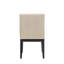 Chaise d'appoint en tissu beige et finition noire, ensemble de 2