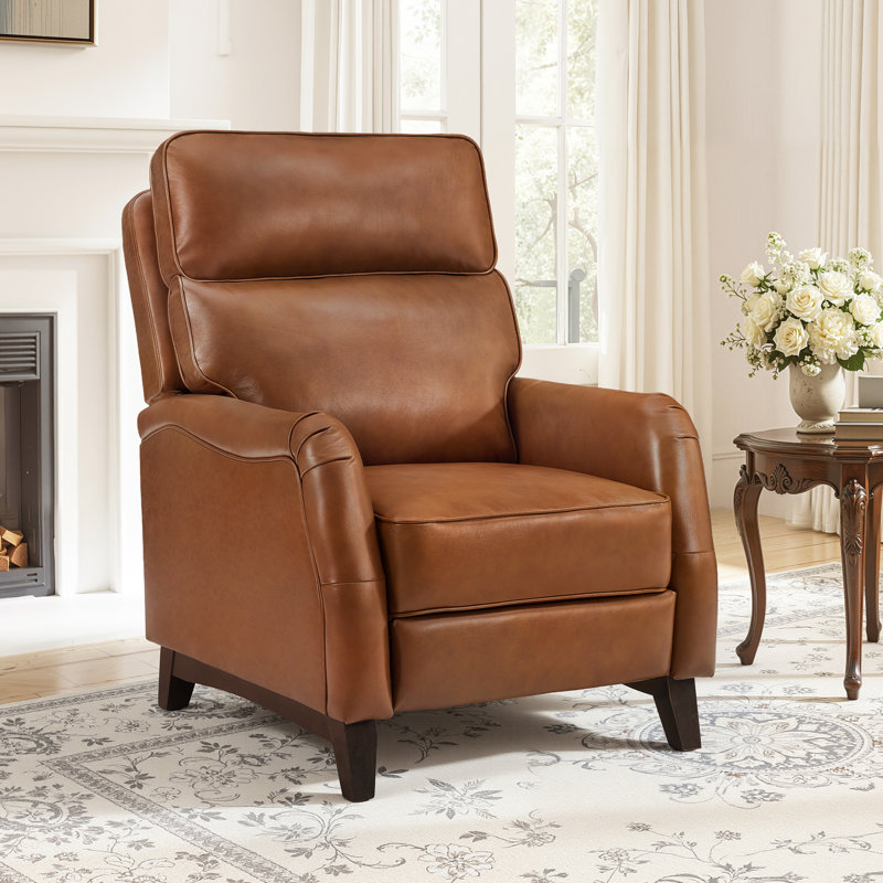 Très grand fauteuil inclinable 30,7 po Mid-Century, Cognac