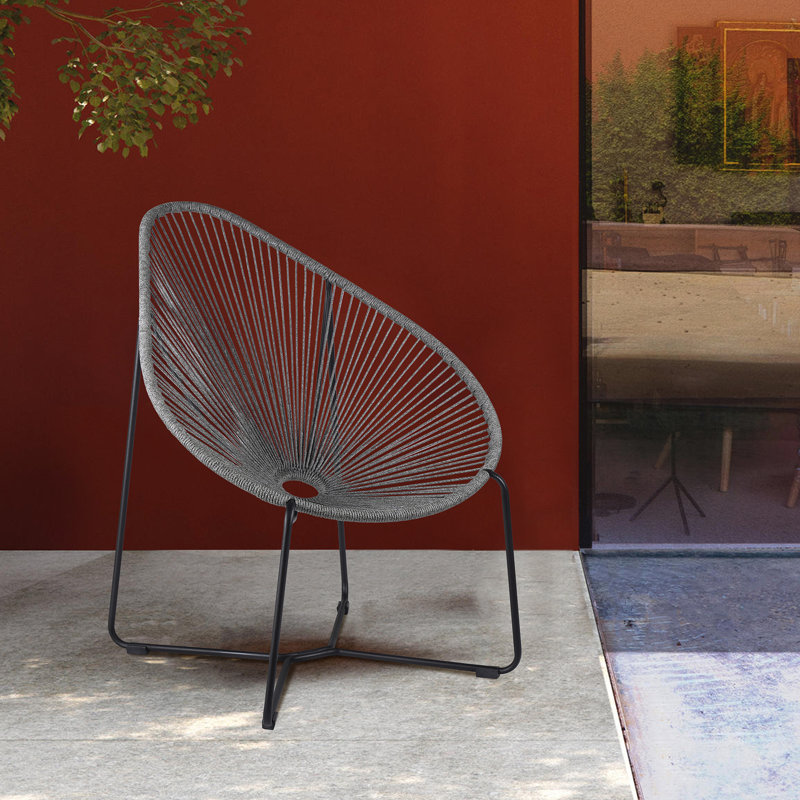 Chaise de patio avec coussins Champlost, gris