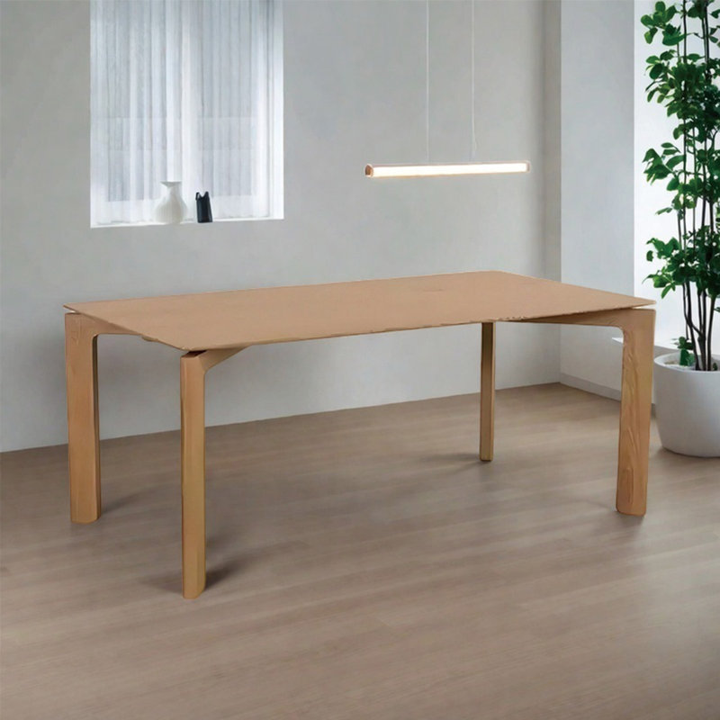 Natural solid wood dining table, 29.52"H x 94.48"L x 35.43"W