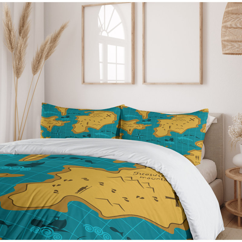 Coastal Duvet Cover, Queen Duvet Cover + 2 Shams