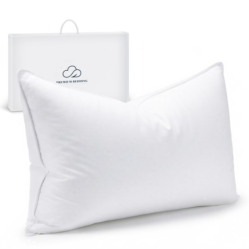 Luxury High-End 100% Natural Goose Down Pillows, Standard 