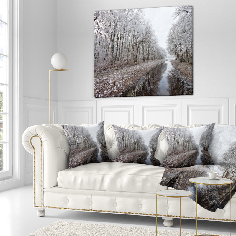 Coussins imprimés en hiver, 16 po x 16 po, Coussin décoratif
