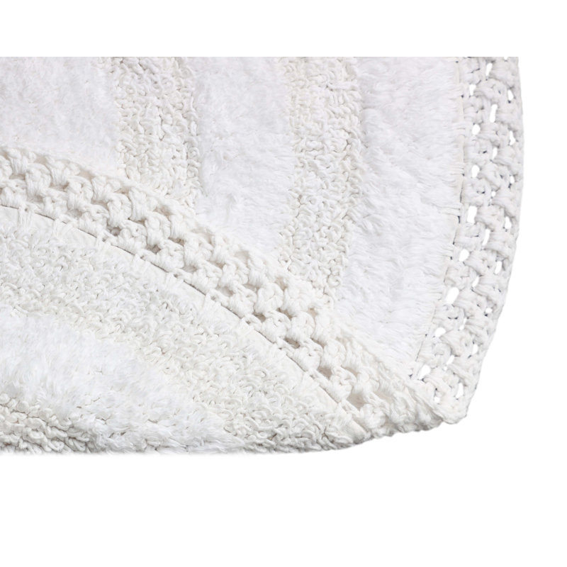 Adiraica 100% Cotton Bath Rug, White