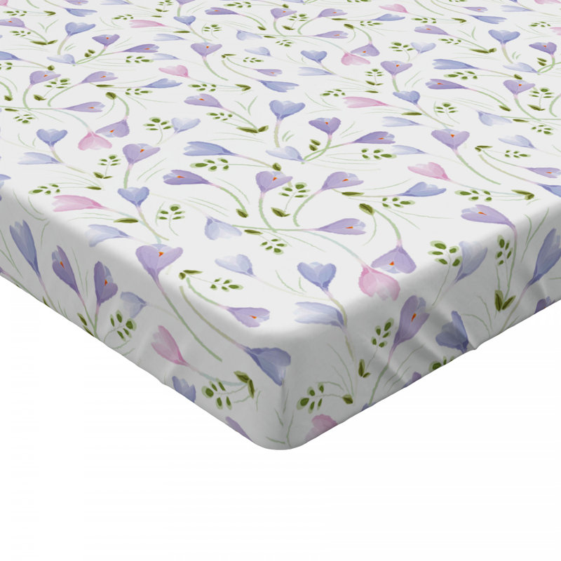 Microfiber Floral Fitted Sheet, Full/Double Fitted Sheet, Floral 1