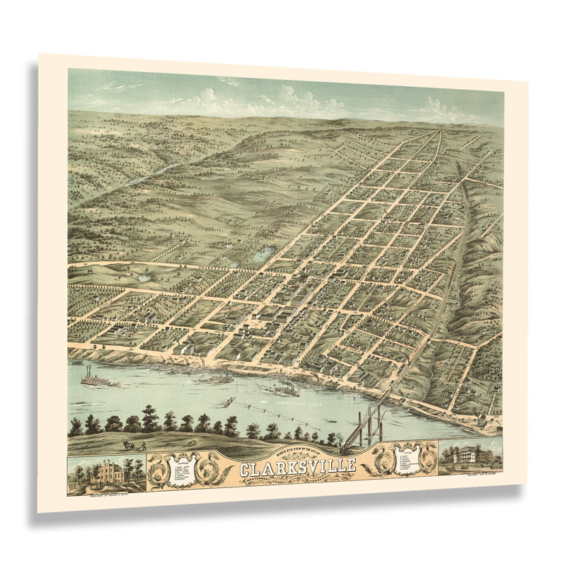 1870 Clarksville, Tennessee, H 24 po x l 30 po