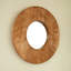 Miroir rond 24 po en bois massif rétro mural