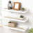 Floating Shelves, 3 Pcs, White/gold-1862231147