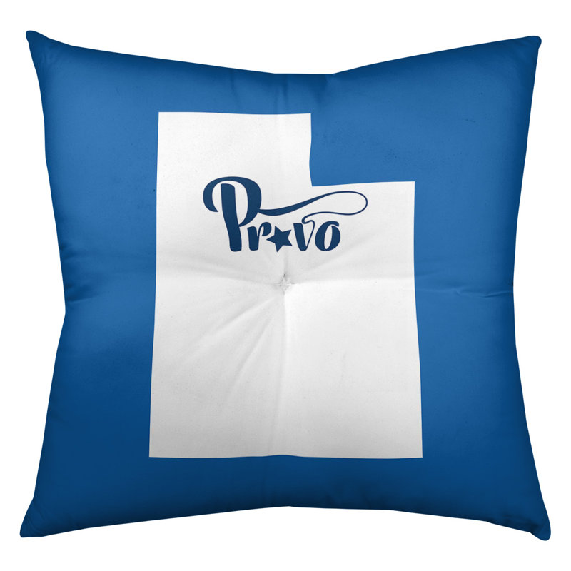 Coussin de sol touffeté nevada, 26 po x 26 po, Provo, Bleu / Blanc