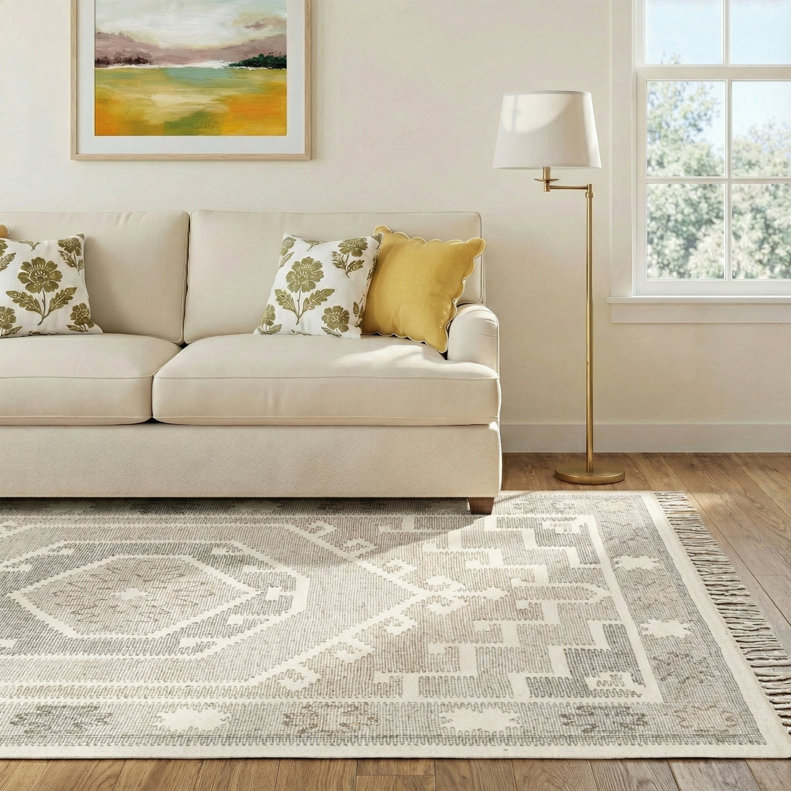 Saber Handmade Wool Rug, Rectangle 6' x 9'