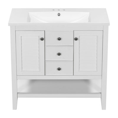 Asahd 36'' Free Standing Single Bathroom Vanity with Ceramic Top -  Wildon HomeÂ®, AF4F6CE708D74F09895B74F40BB4955A