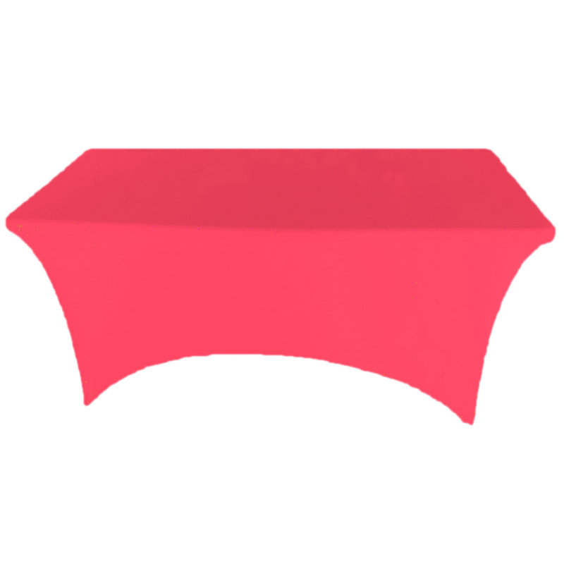 4Ft, 6Ft, 8Ft Spandex Tablecloth Fitted Stretch Rectangular Table Cover For Dining Wedding Party, Fuchsia, 72" x 30"