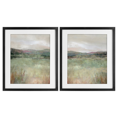 Muted Glimpse of Spring 2pc Framed Print Under Glass Set, design by Carol Robinson